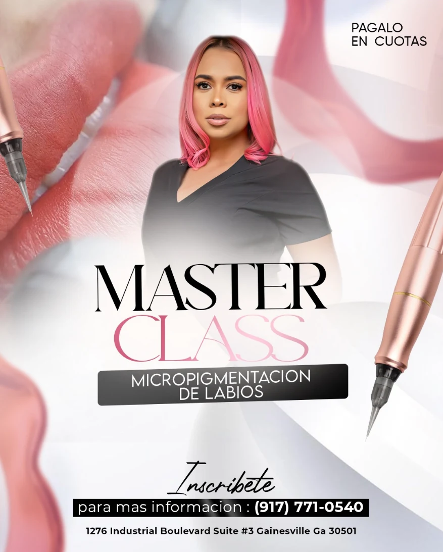 Flyer promocional de la Master Class de Full Lips con Eridania De Aza