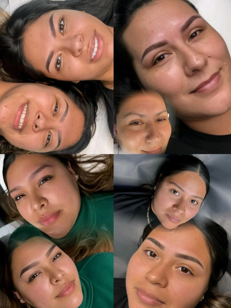 Transformación de cejas antes y después